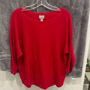 Chicos Red 3/4 sleeve sweater